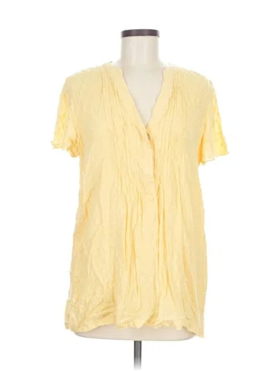Pre-owned Soft Surroundings Short Sleeve Blouse In Yellow