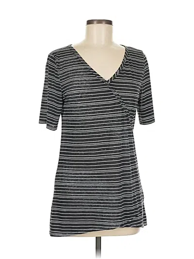 Pre-owned Soft Surroundings Short Sleeve Henley Shirt In Black