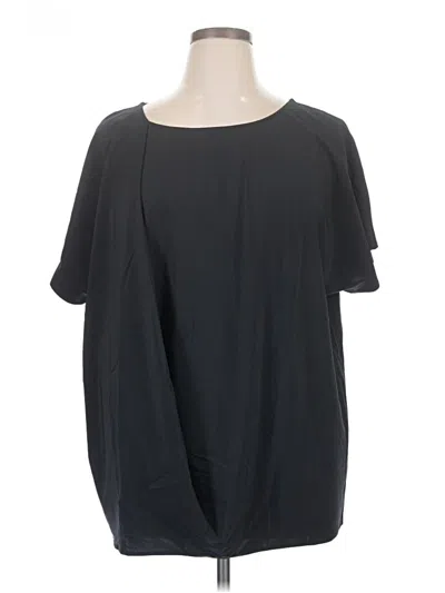 Pre-owned Soft Surroundings Short Sleeve Top Black Boatneck Tops