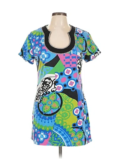 Pre-owned Soft Surroundings Short Sleeve Top Green Scoop Neck Tops