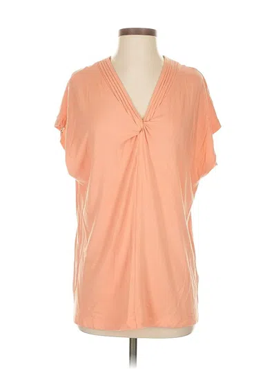 Pre-owned Soft Surroundings Short Sleeve Top Orange V Neck Tops