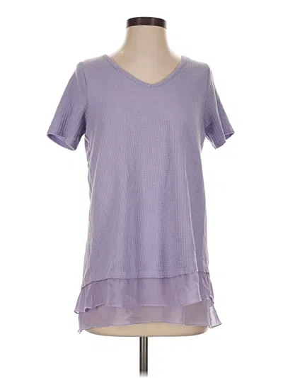 Pre-owned Soft Surroundings Short Sleeve Top Purple V-neck Tops