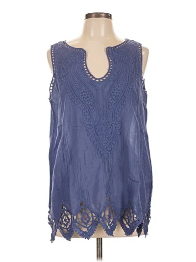 Pre-owned Soft Surroundings Sleeveless Blouse In Blue