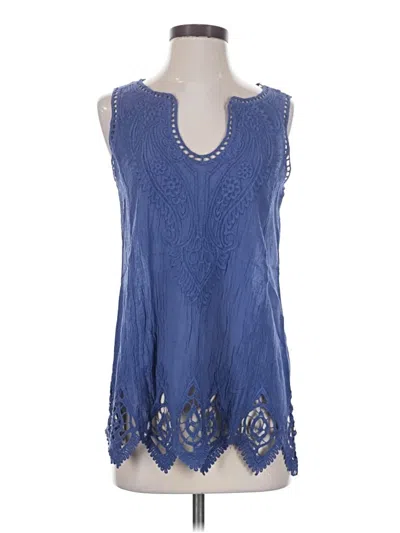 Pre-owned Soft Surroundings Sleeveless Blouse In Blue