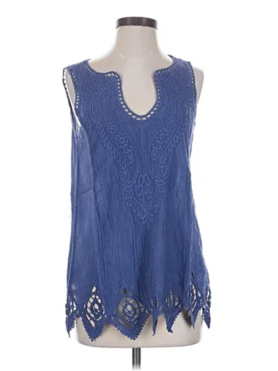 Pre-owned Soft Surroundings Sleeveless Blouse In Blue