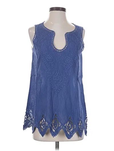 Pre-owned Soft Surroundings Sleeveless Blouse In Blue