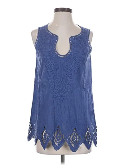 Pre-owned Soft Surroundings Sleeveless Blouse In Blue