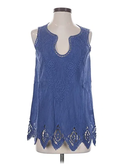 Pre-owned Soft Surroundings Sleeveless Blouse In Blue
