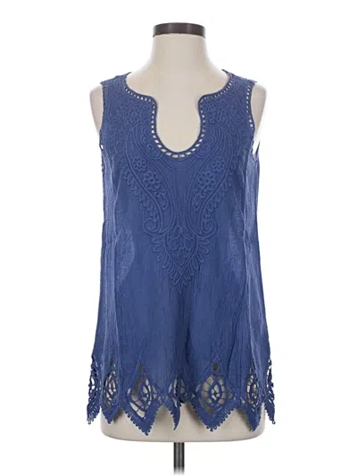 Pre-owned Soft Surroundings Sleeveless Blouse In Blue