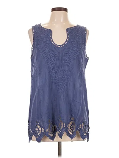 Pre-owned Soft Surroundings Sleeveless Blouse In Blue
