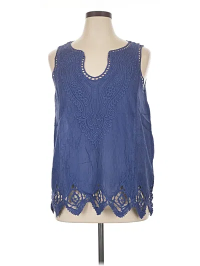 Pre-owned Soft Surroundings Sleeveless Blouse In Blue