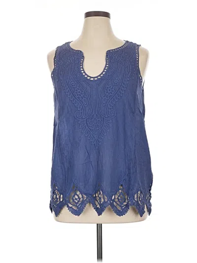 Pre-owned Soft Surroundings Sleeveless Blouse In Blue