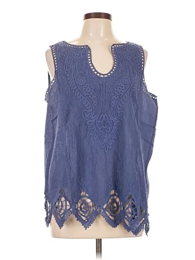Pre-owned Soft Surroundings Sleeveless Blouse In Blue