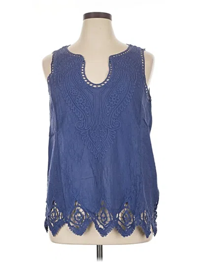 Pre-owned Soft Surroundings Sleeveless Blouse In Blue