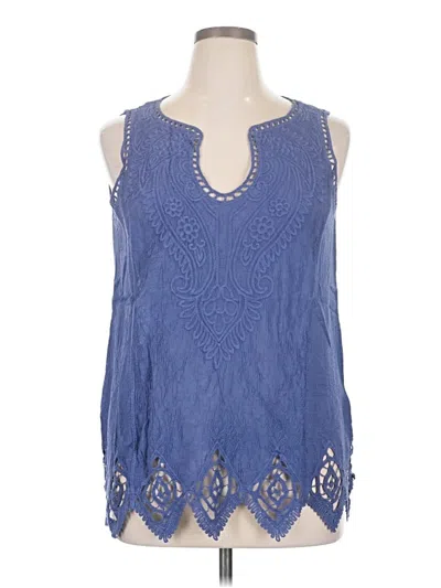 Pre-owned Soft Surroundings Sleeveless Blouse In Blue