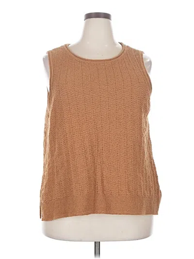 Pre-owned Soft Surroundings Sleeveless Blouse In Brown
