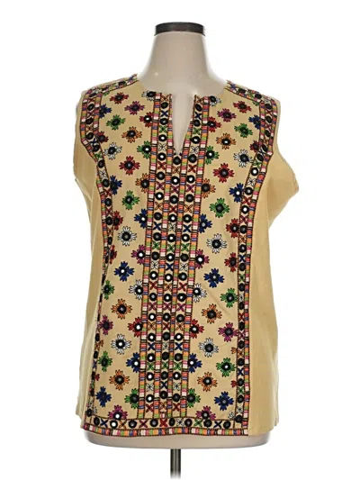 Pre-owned Soft Surroundings Sleeveless Blouse In Gold
