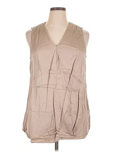 Pre-owned Soft Surroundings Sleeveless Blouse In Tan