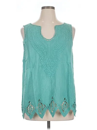 Pre-owned Soft Surroundings Sleeveless Blouse In Teal