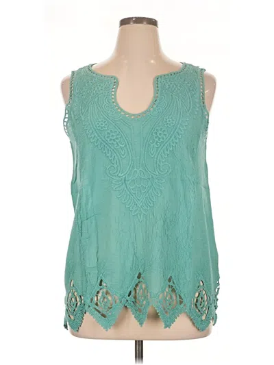 Pre-owned Soft Surroundings Sleeveless Blouse In Teal