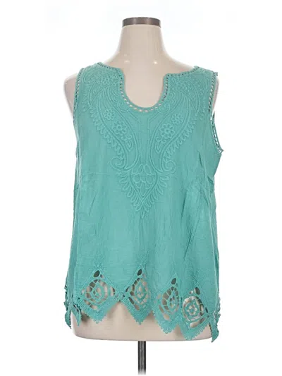 Pre-owned Soft Surroundings Sleeveless Blouse In Teal