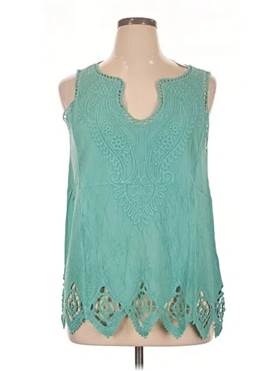 Pre-owned Soft Surroundings Sleeveless Blouse In Teal
