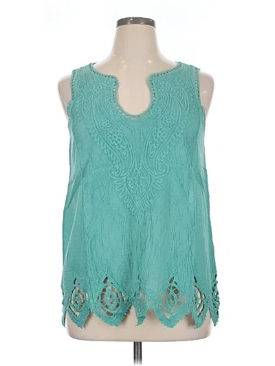 Pre-owned Soft Surroundings Sleeveless Blouse In Teal