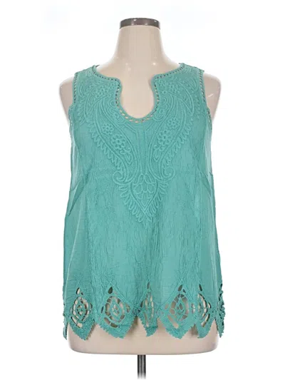 Pre-owned Soft Surroundings Sleeveless Blouse In Teal