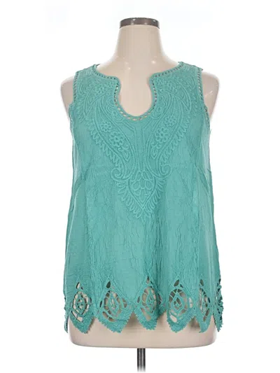 Pre-owned Soft Surroundings Sleeveless Blouse In Teal