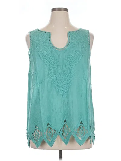 Pre-owned Soft Surroundings Sleeveless Blouse In Teal