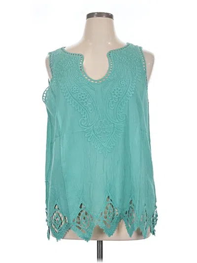 Pre-owned Soft Surroundings Sleeveless Blouse In Teal
