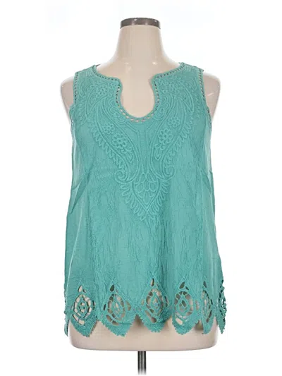 Pre-owned Soft Surroundings Sleeveless Blouse In Teal