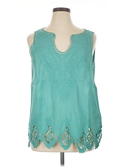 Pre-owned Soft Surroundings Sleeveless Blouse In Teal