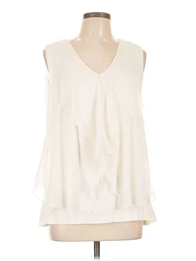 Pre-owned Soft Surroundings Sleeveless Blouse In White
