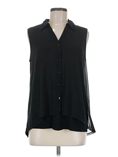 Pre-owned Soft Surroundings Sleeveless Button Down Shirt In Black