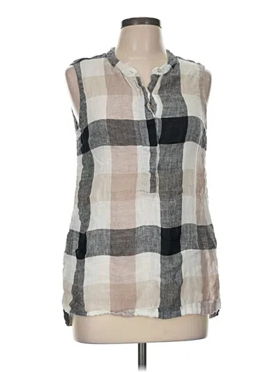 Pre-owned Soft Surroundings Sleeveless Button Down Shirt In Gray