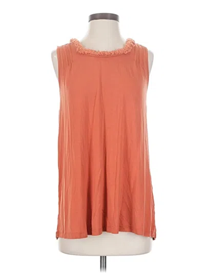 Pre-owned Soft Surroundings Sleeveless Top Orange Halter Neckline Tops