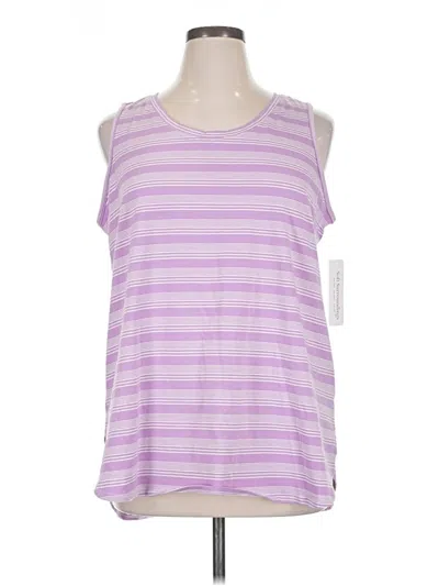 Soft Surroundings Sleeveless Top Purple Stripes Pattern Scoop Neck Tops