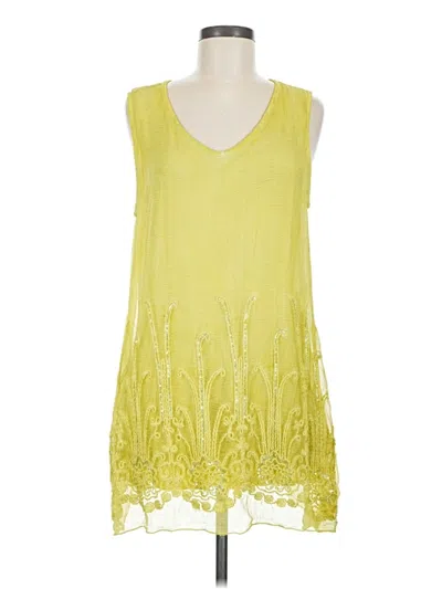 Pre-owned Soft Surroundings Sleeveless Top Yellow Scoop Neck Tops