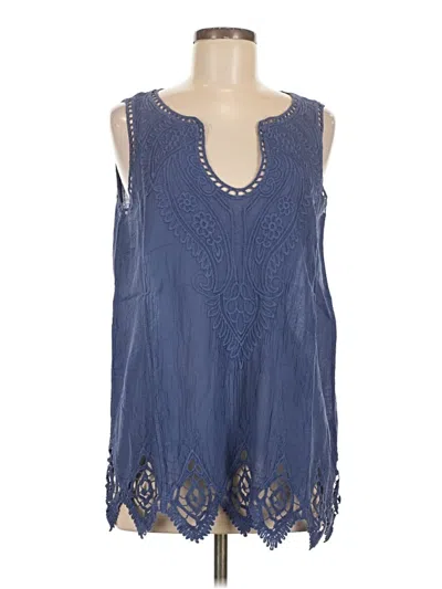 Pre-owned Soft Surroundings Sleeveless T-shirt In Blue