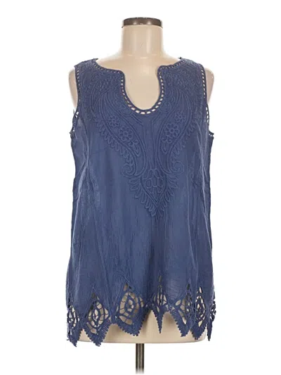 Pre-owned Soft Surroundings Sleeveless T-shirt In Blue