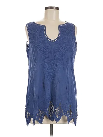 Pre-owned Soft Surroundings Sleeveless T-shirt In Blue