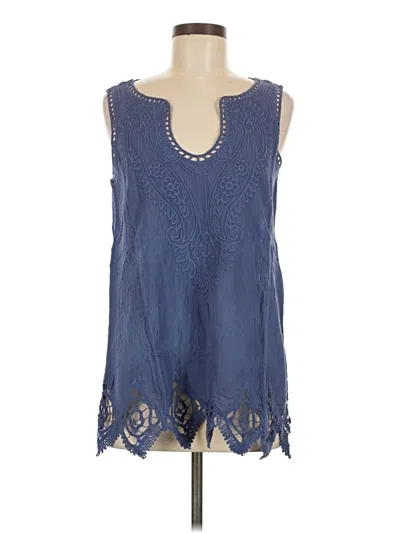 Pre-owned Soft Surroundings Sleeveless T-shirt In Blue