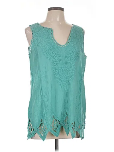 Soft Surroundings Sleeveless T-shirt In Teal