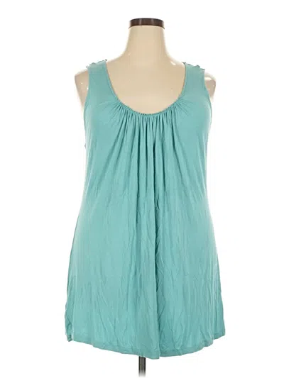 Pre-owned Soft Surroundings Tank Top Teal Halter Neckline Tops