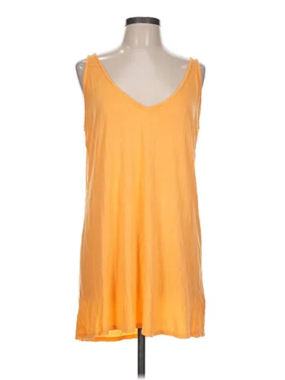 Pre-owned Soft Surroundings Tank Top Yellow Plunge Neckline Tops