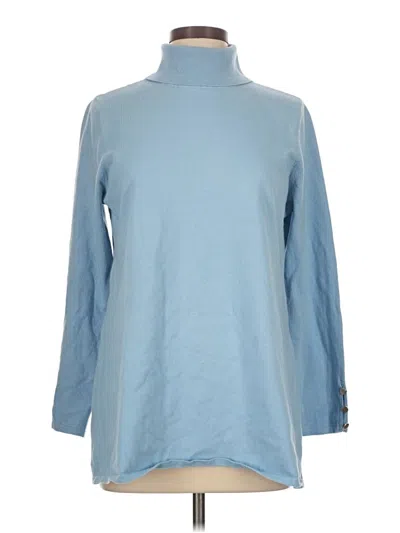 Pre-owned Soft Surroundings Turtleneck Sweater In Blue