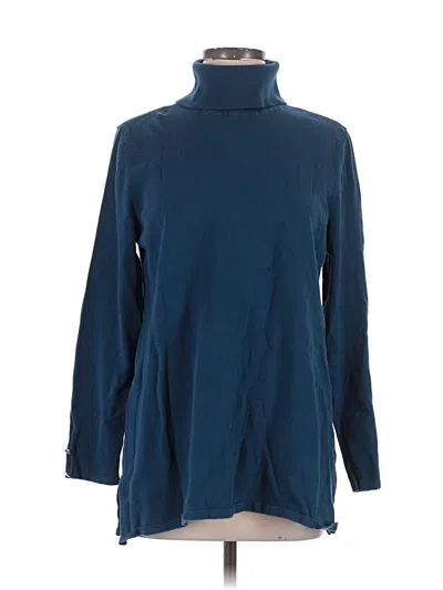 Pre-owned Soft Surroundings Turtleneck Sweater In Blue