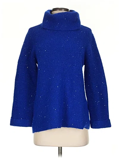 Pre-owned Soft Surroundings Turtleneck Sweater In Blue