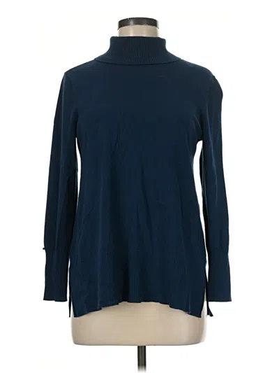 Pre-owned Soft Surroundings Turtleneck Sweater In Blue
